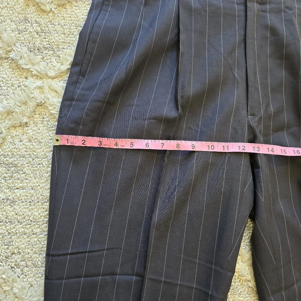 VTG Brooks Brothers Suit Mens 44L Navy Blue Pinstripe 2 Button Wool Pants 40x28